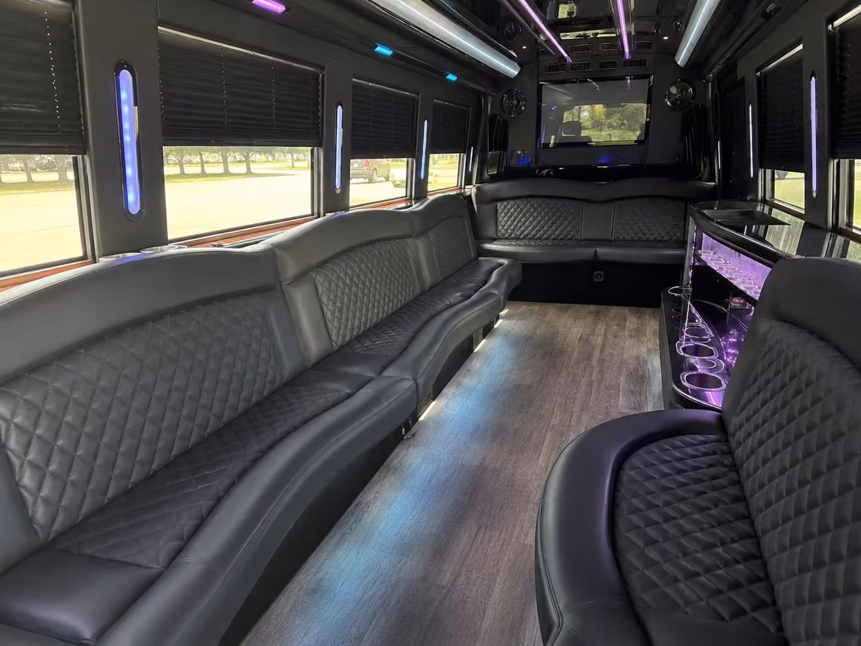 18 passenger party bus interior