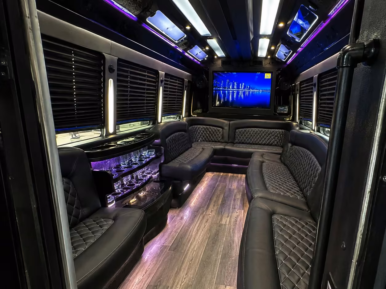 25 passenger party bus interior