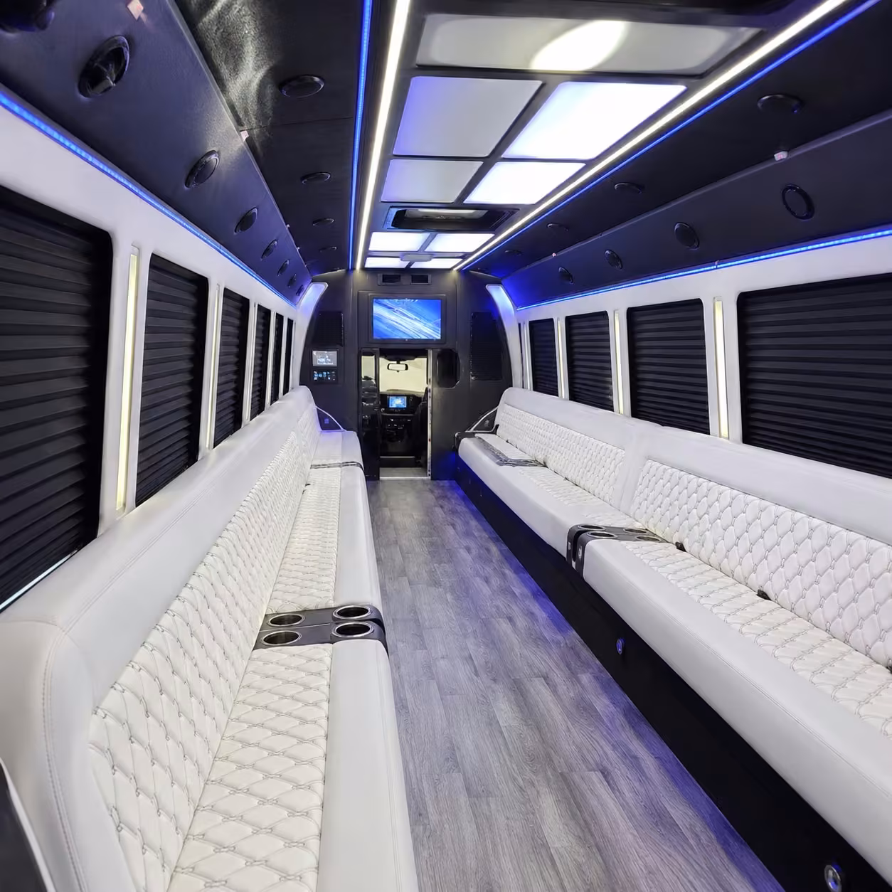28 passenger party bus interior