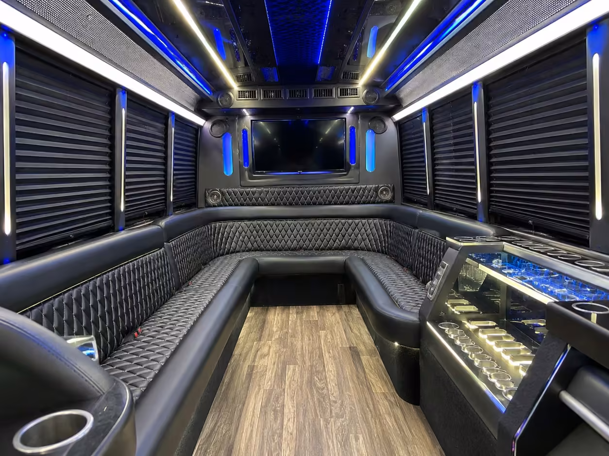 dallas party bus interior