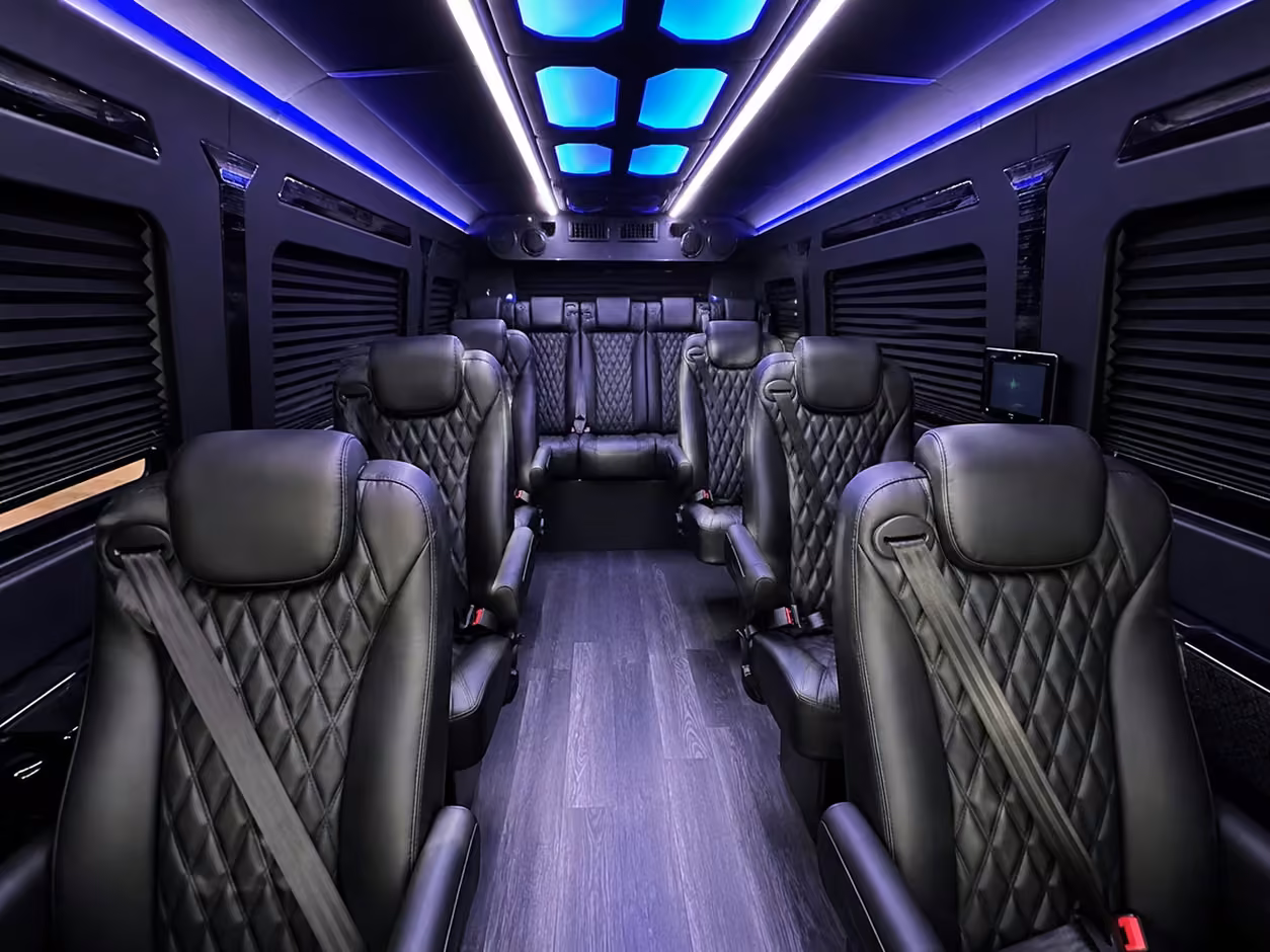 sprinter van rental with driver inside