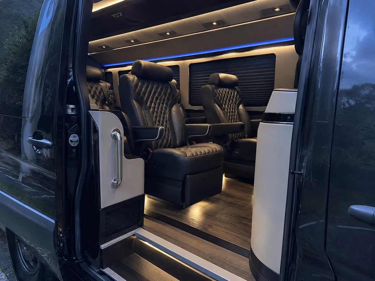 sprinter van rental with driver interior
